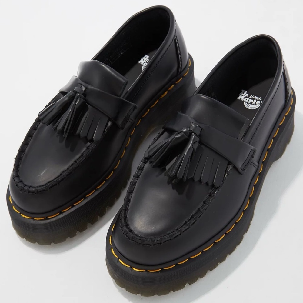🖤🆕Dr. Martens Adrian Bex Smooth Leather Platform Tassel Loafers, Size 6🖤